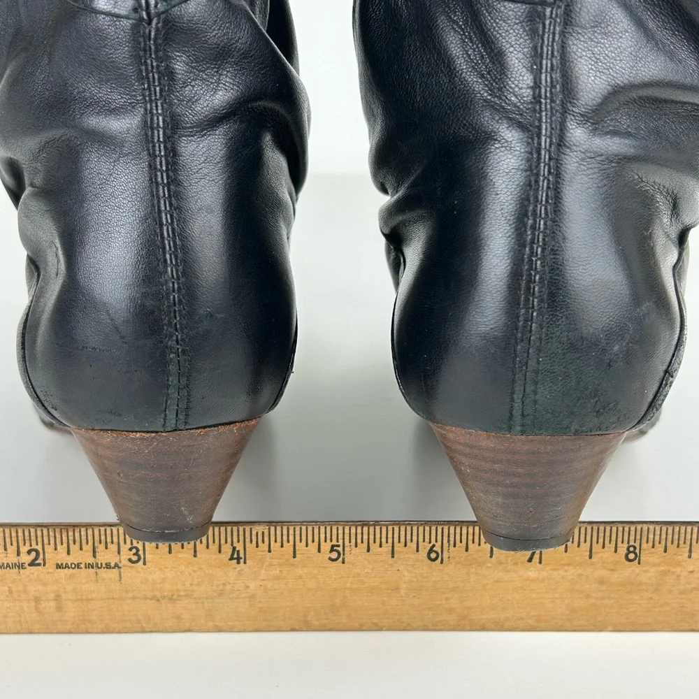 VINTAGE FRYE ANKLE BOOTS BLACK SIZE 7 - Picture 9 of 13